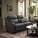Ayden Elway Dark Gray Leather 60" Power Reclining Loveseat with Power Lumbar and USB Charging