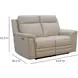 Harper Berlin Cream Leather 64" Power Reclining Loveseat with Power Lumbar and USB Charging