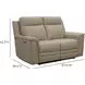 Harper Berlin Taupe Leather 64" Power Reclining Loveseat with Power Lumbar and USB Charging