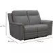 Harper Berlin Cement Leather 64" Power Reclining Loveseat with Power Lumbar and USB Charging