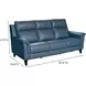 Kester Masen Bluegray Leather 86" Power Reclining Sofa with Power Headrest and USB Charging