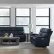 Glenwood Rainer Ocean Leather 78" Lay Flat Power Reclining Console Loveseat with Power Lumbar and USB Charging