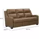 Ayden Hillwood Toffee Leather 84" Power Reclining Sofa with Power Lumbar and USB Charging