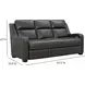 Ayden Elway Dark Gray Leather 84" Power Reclining Sofa with Power Lumbar and USB Charging