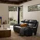 Corry Pretty G Dark Blue Leather 87" Power Reclining Sofa with Power Lumbar and USB Charging