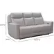 Chester Denisa Soft White Leather 85" Power Reclining Sofa with Power Lumbar and USB Charging