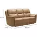 Kaden Elliott Taupe Leather 88" Power Reclining Sofa with Power Lumbar and USB Charging