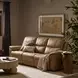 Kaden Elliott Taupe Leather 88" Power Reclining Sofa with Power Lumbar and USB Charging