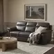 Leon Matteo Smokey Gray Leather Power Reclining Living Room Set with USB Charging