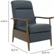 Hampton Santa Fe Ocean Leather Push Thru The Arms Recliner