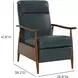 Hampton Roma Bluegray Leather Push Thru The Arms Recliner