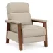 Ashland Cashmere Stone Leather Push Thru The Arms Recliner