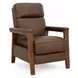 Ashland Oasis Walnut Leather Push Thru The Arms Recliner
