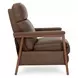 Ashland Oasis Walnut Leather Push Thru The Arms Recliner