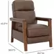 Ashland Oasis Walnut Leather Push Thru The Arms Recliner