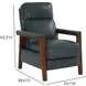 Ashland Roma Bluegray Leather Push Thru The Arms Recliner