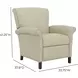 Phoebe Cashmere Stone Leather Push Thru The Arms Recliner