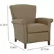 Phoebe Cashmere Taupe Leather Push Thru The Arms Recliner
