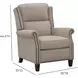 Shasta Linen Gray Push Thru The Arms Recliner with Nailhead Trim