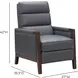 Carolyne Santa Fe Ocean Leather Push Thru The Arms Recliner
