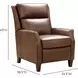 Pryce Oasis Walnut Leather Push Thru The Arms Recliner