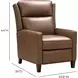 Moore Cashmere Taupe Leather Push Thru The Arms Recliner
