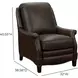 Ashebrooke Ashford Walnut Leather Push Thru The Arms Recliner with Nailhead Trim