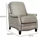 Ashebrooke Shoreham Cream Leather Push Thru The Arms Recliner with Nailhead Trim