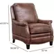 Ashebrooke Wenlock Tawny Leather Push Thru The Arms Recliner with Nailhead Trim