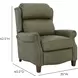Meade Oasis Olive Leather Push Thru The Arms Lounge Recliner with Nailhead Trim
