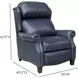 Meade Shoreham Blue Leather Push Thru The Arms Lounge Recliner with Nailhead Trim