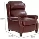 Meade Marisol Cabernet Leather Push Thru The Arms Lounge Recliner with Nailhead Trim