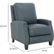 Melrose Santa Fe Ocean Leather Push Thru The Arms Recliner with Nailhead Trim