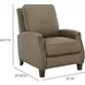 Melrose Cashmere Taupe Leather Push Thru The Arms Recliner with Nailhead Trim