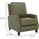 Melrose Oasis Olive Leather Push Thru The Arms Recliner with Nailhead Trim