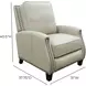 Melrose Shoreham Cream Leather Push Thru The Arms Recliner with Nailhead Trim