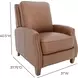 Melrose Dobbs Saddle Leather Push Thru The Arms Recliner with Nailhead Trim
