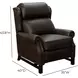 Thornfield Ashford Walnut Leather Push Thru The Arms Recliner with Nailhead Trim