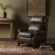 Thornfield Ashford Walnut Leather Push Thru The Arms Recliner with Nailhead Trim
