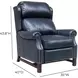 Thornfield Shoreham Blue Leather Push Thru The Arms Recliner with Nailhead Trim