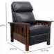 Mission Shoreham Blue Leather Push Thru The Arms Recliner
