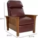Mission Marisol Cabernet Leather Push Thru The Arms Recliner