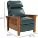 Mission Highland Emerald Leather Push Thru The Arms Recliner