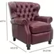 Presidential Shoreham Wine Leather Push Thru The Arms Recliner with Nailhead Trim