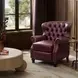 Presidential Shoreham Wine Leather Push Thru The Arms Recliner with Nailhead Trim