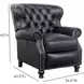 Presidential Wenlock Onyx Leather Push Thru The Arms Recliner with Nailhead Trim