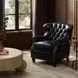 Presidential Wenlock Onyx Leather Push Thru The Arms Recliner with Nailhead Trim