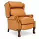 Danbury Santa Fe Brandy Leather Push Thru The Arms Recliner with Nailhead Trim