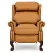 Danbury Santa Fe Brandy Leather Push Thru The Arms Recliner with Nailhead Trim