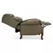 Danbury Oasis Olive Leather Push Thru The Arms Recliner with Nailhead Trim